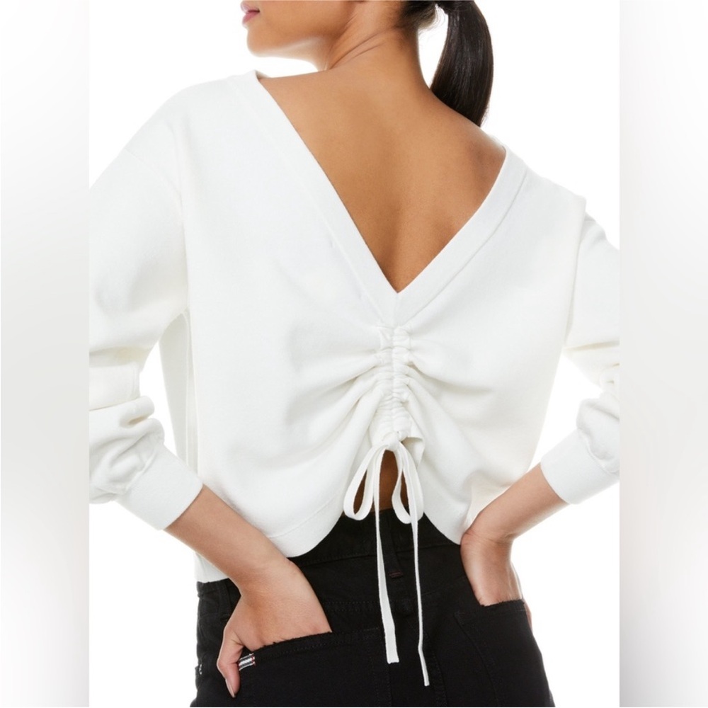 Alice & Olivia classics NORA REVERSIBLE DRAWCORD PULLOVER size SMALL
